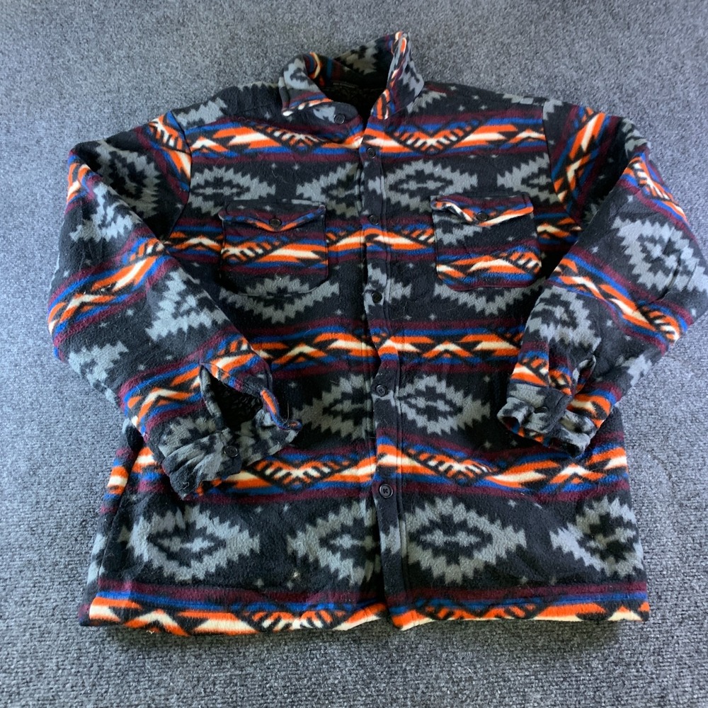 Original Deluxe Supply Fleece Shacket Mens 2XL Multicolor Aztec Pockets